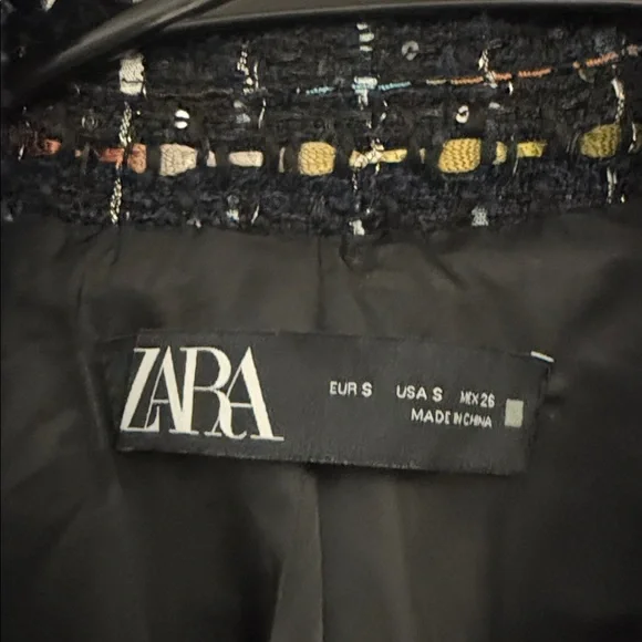 Zara Women's Multicolor Tweed Blazer - Picture 4 of 9